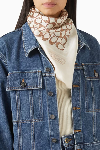 Logo-print Square Scarf in Silk