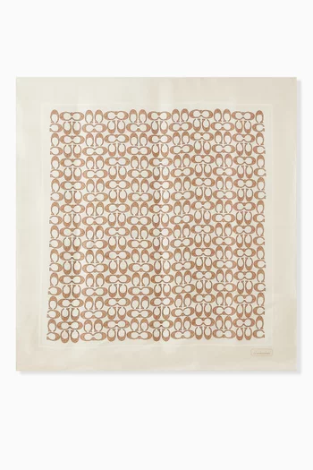 Logo-print Square Scarf in Silk
