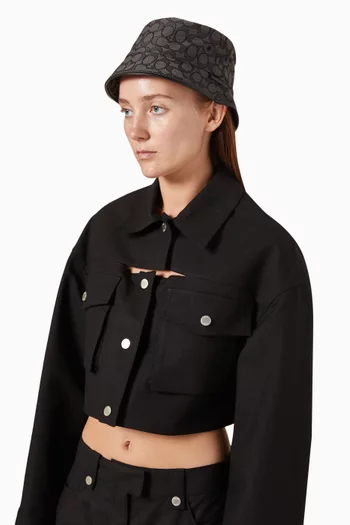 Bucket Hat in Signature Jacquard
