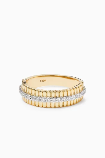 Diamond Pirouette Band Ring in 10kt Yellow Gold