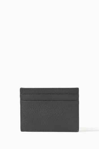 Logo-embossed Card Holder in Leather