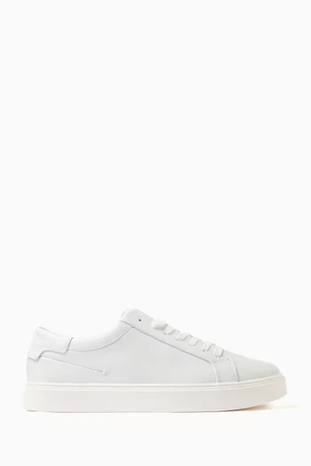 Embossed Logo Low-top Sneakers in Leather