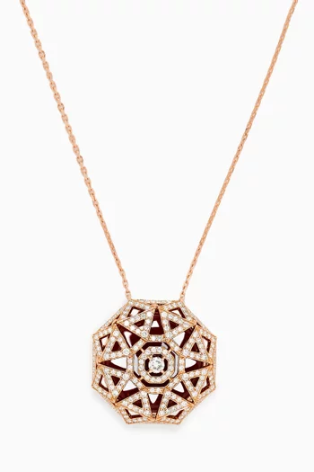 Sarab Turath Diamond & Agate Necklace in 18kt Rose Gold