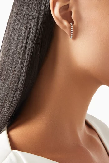 Barq Diamond Single Earring in 18kt White Gold