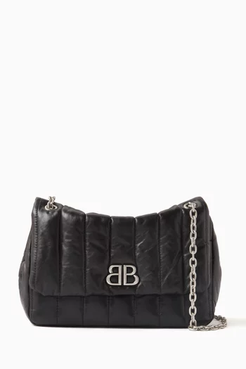 Mini Monaco Quilted Shoulder Bag in Leather