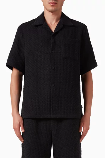 Jacquard Crochet Shirt in Cotton-blend