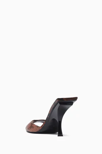 Ester 95 Mule Sandals in Python-embossed Leather