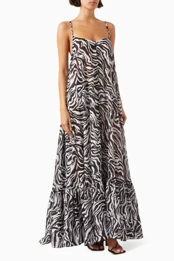 Printed Maxi Dress in Recycled Polyester