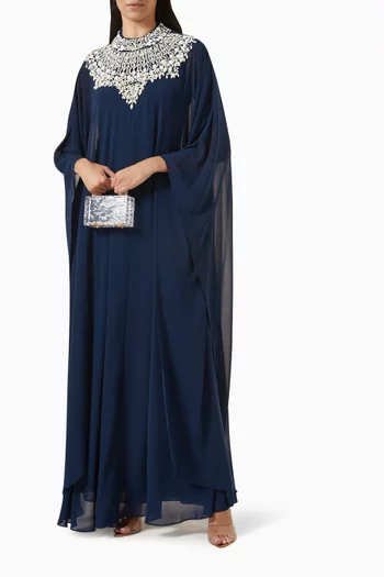 Bead-embellished Kaftan in Georgette