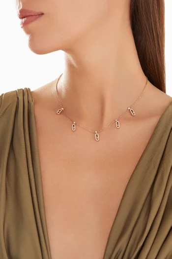 Move Uno Pavé Diamond Necklace in 18kt Pink Gold