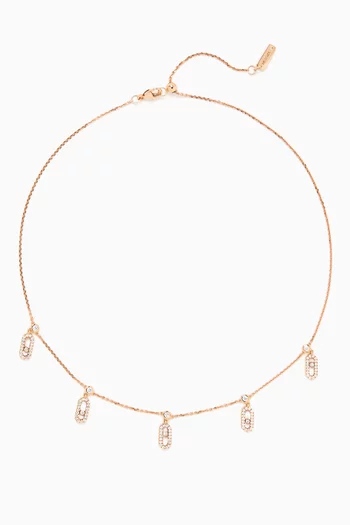 Move Uno Pavé Diamond Necklace in 18kt Pink Gold