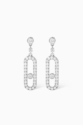 Move Uno Diamond Earrings in 18kt White Gold