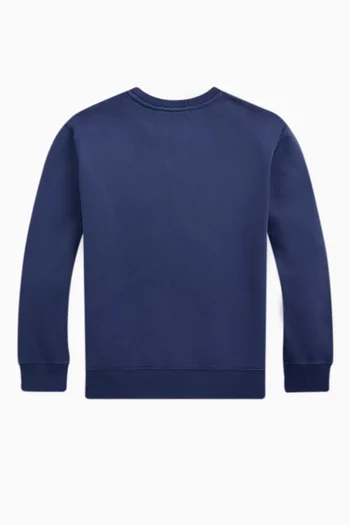 Graphic Pullover in Cotton-blend Fleece