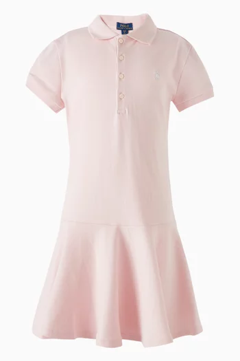 Logo Polo Dress in Cotton