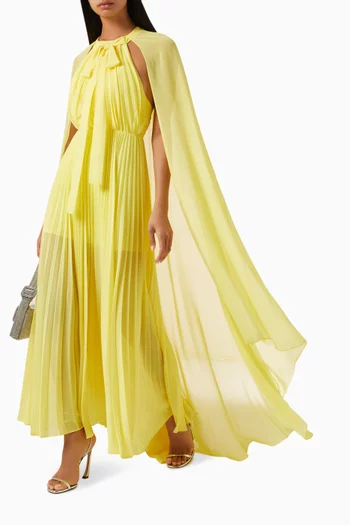 Cape Maxi Dress in Chiffon