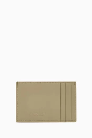 Cassette Credit Card Case in Intreccio Leather