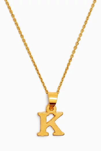 Initials 'K' Necklace in 18kt Gold-plated Silver