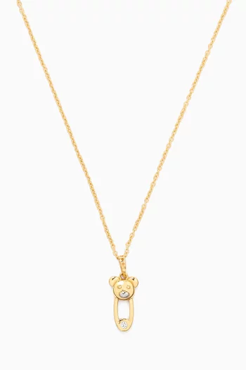Teddy Pin Pendant Necklace in 18kt Gold