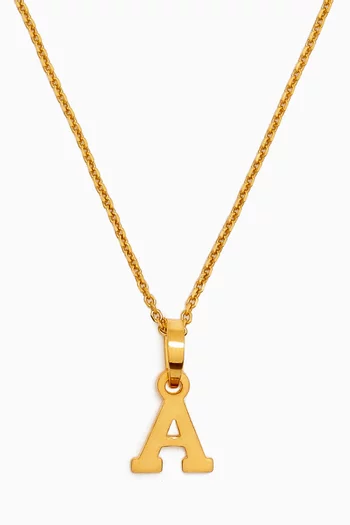 Initials 'A' Necklace in 18kt Gold-plated Silver