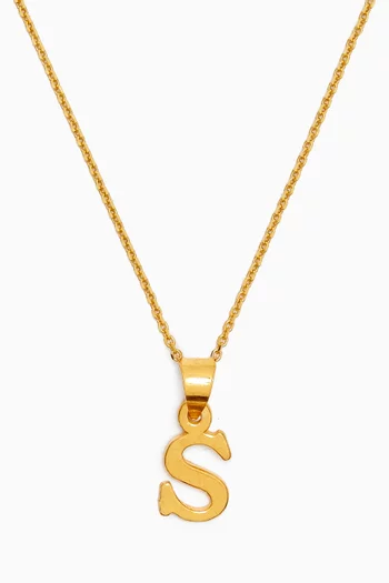 Initials 'S' Necklace in 18kt Gold-plated Silver