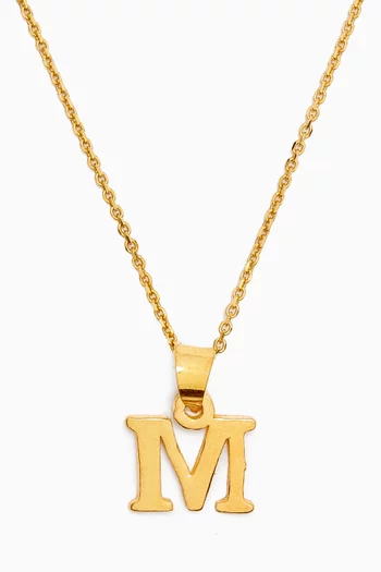 Initials 'M' Necklace in 18kt Gold-plated Silver
