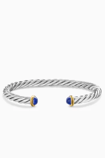Cable Classic Lapis Lazuli Cuff Bracelet in Sterling Silver