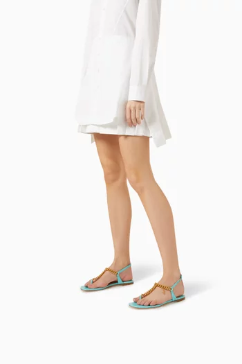Zenith Flat Sandals in Leather