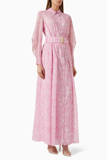 Narcisi Printed Maxi Dress in Chiffon