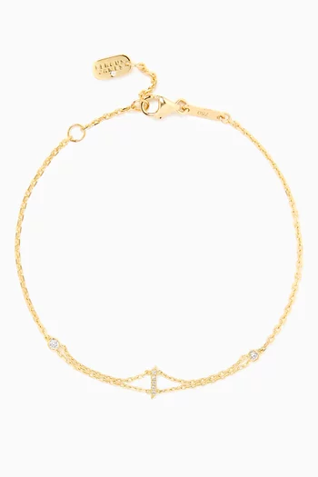 Arabic Letter 'A' ا Diamond Bracelet in 18kt Gold