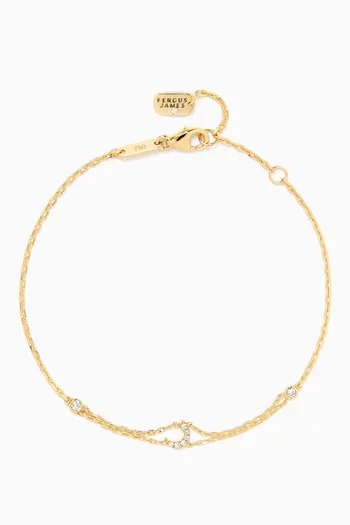 Arabic Letter 'R' ر Diamond Bracelet in 18kt Gold