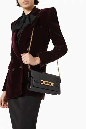 Shoulder Bag in Printed-Croc Leather