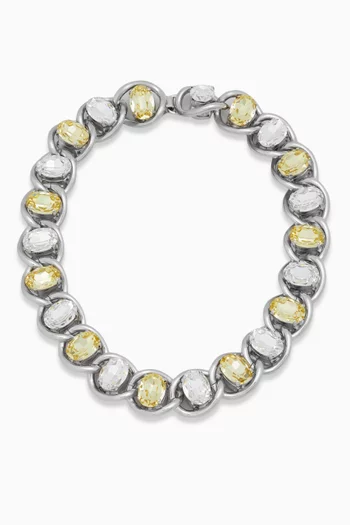 Rhinestone Chunky Chain Necklace in Brass