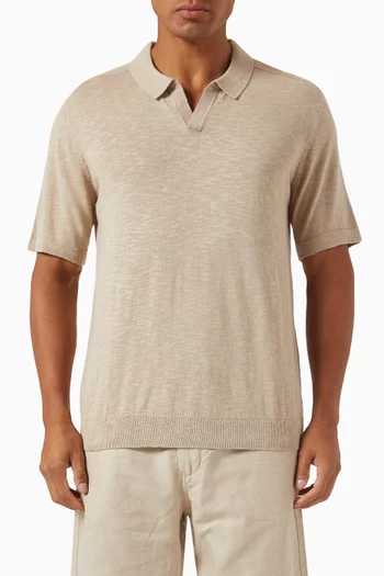 Open Polo Shirt in Cotton-knit