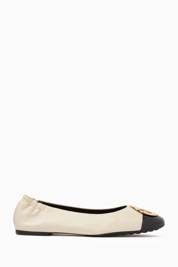 Claire Cap-Toe Ballet Flats in Leather