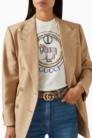 GG Marmont Thin Belt in GG Canvas