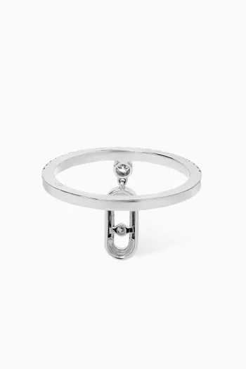 Move Uno Pavé Drop Diamond Ring in 18kt White Gold
