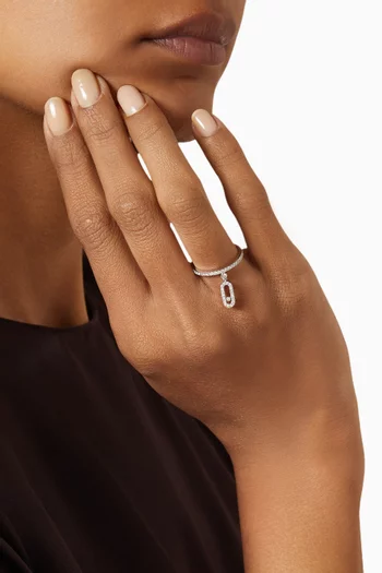 Move Uno Pavé Drop Diamond Ring in 18kt White Gold