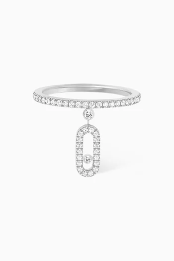 Move Uno Pavé Drop Diamond Ring in 18kt White Gold