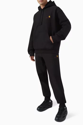 كنزة بغطاء رأس أميريكان بشعار الماركة مزيج قطن