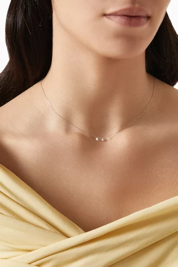 Danae 3 Diamond Necklace in 18kt White Gold