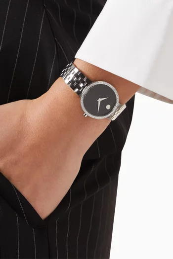 Museum Classic Quartz Diamond Stainless Steel Watch, 30mm