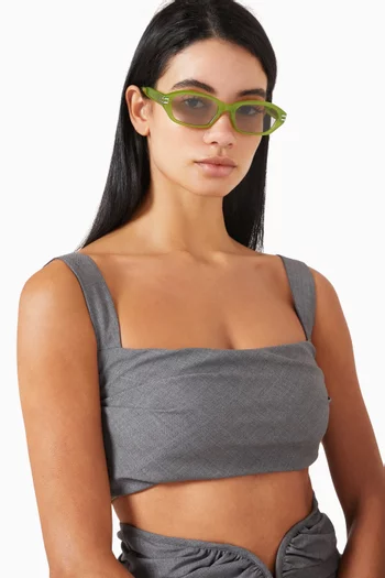 Unisex Deck GR3 Hexagonal Sunglasses in Acetate