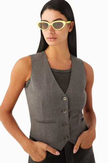 Unisex Mondri-Y7 Cat-eye Sunglasses in Acetate