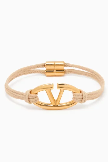 Valentino Garavani VLOGO Moon Cord Bracelet in Leather