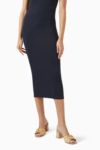 حذاء مفتوح فالنتينو غارافاني بشعار V وكعب 60 مم خوص