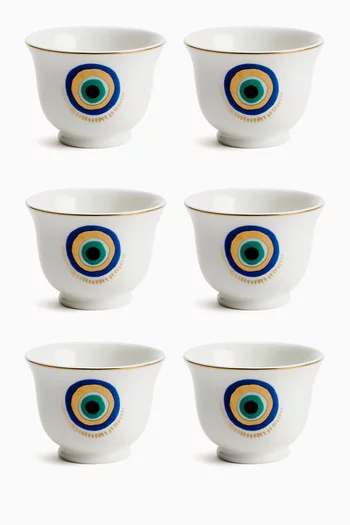 Iris Chaffe Cups in Porcelain, Set of 6