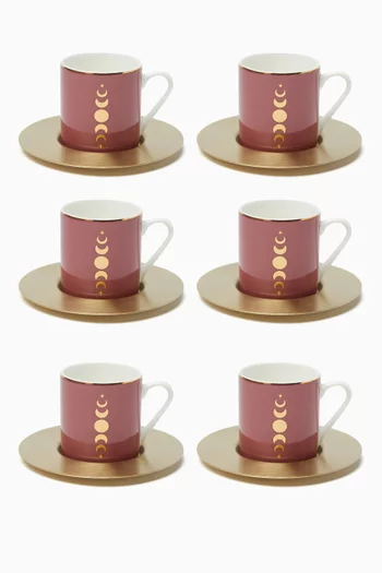Hilal Rose Espresso Cups & Saucers in Porcelain