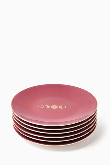 Hilal Desert Plates in Porcelain, Set of 6