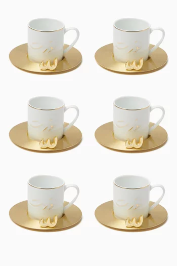 Nawarit Espresso Cups in Porcelain, Set of 6