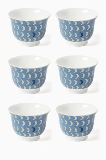 Moon Chaffe Cups in Porcelain, Set of 6